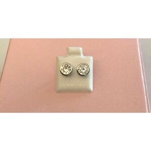 2 Ct. Round Cut Bezel Set Genuine Diamond Simulant Stud Earrings~.925 Sterling